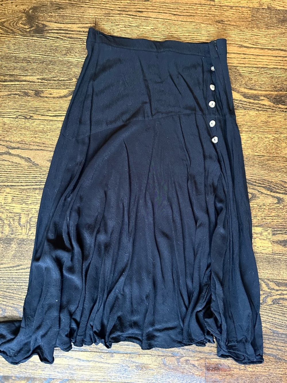 Zara Midi Skirt With Buttons and slit, Size L